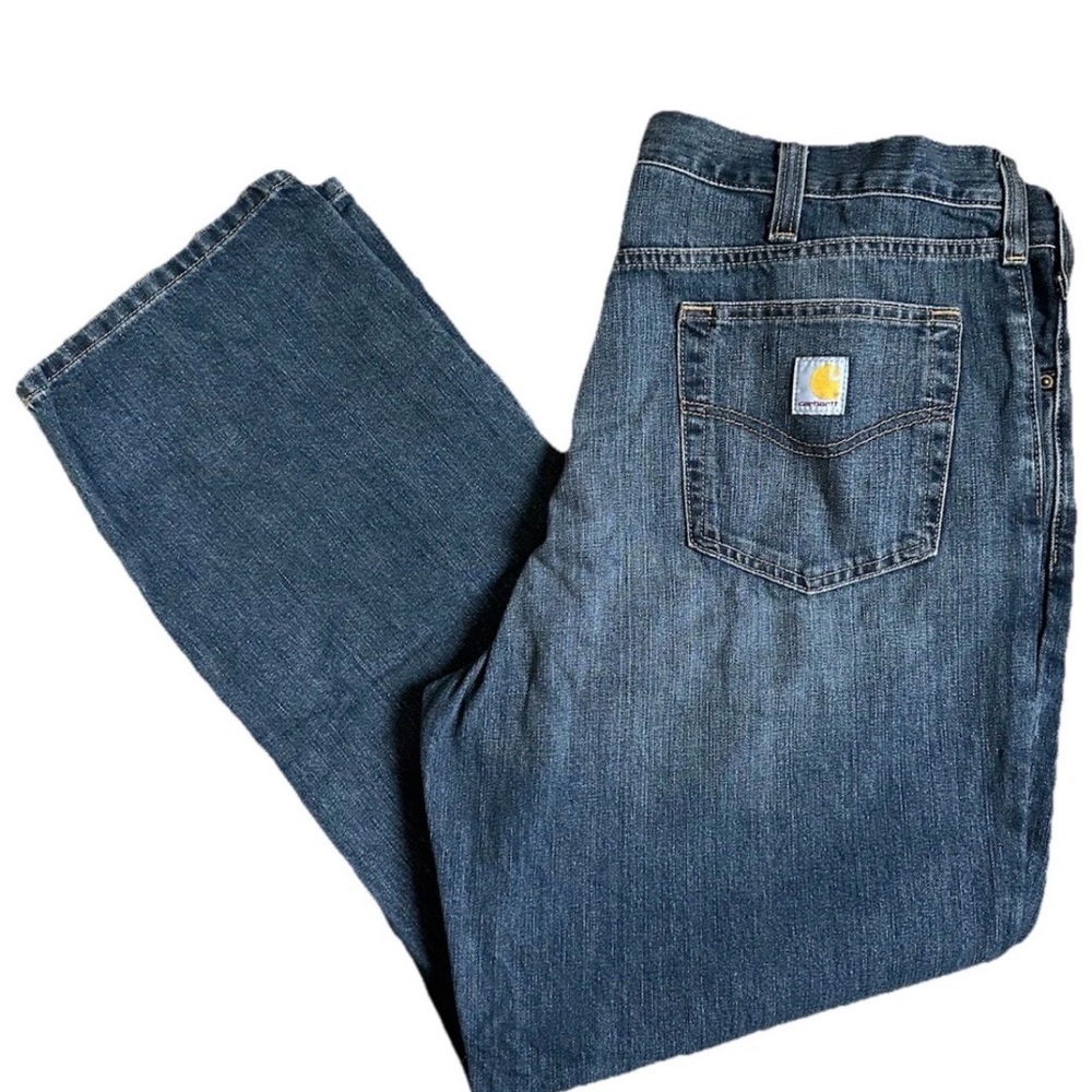 Carhartt Relaxed Fit 5 Pocket Jeans Men’s 40x32 Blue Denim Workwear Big and Tall - Picture 2 of 6